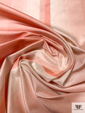 Vertical Striped Yarn-Dyed Silk Taffeta - Orange Coral / Ivory