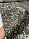 Italian Silk and Wool Metallic Brocade - Smokey Olive / Silver