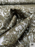 Italian Silk and Wool Metallic Brocade - Smokey Olive / Silver