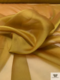 Iridescent Silk Chiffon - Antique Olivine Gold