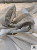 Iridescent Silk Chiffon - Icy Grey / Seafoam