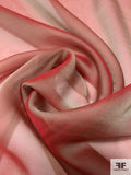 Iridescent Silk Chiffon - Red / Sage