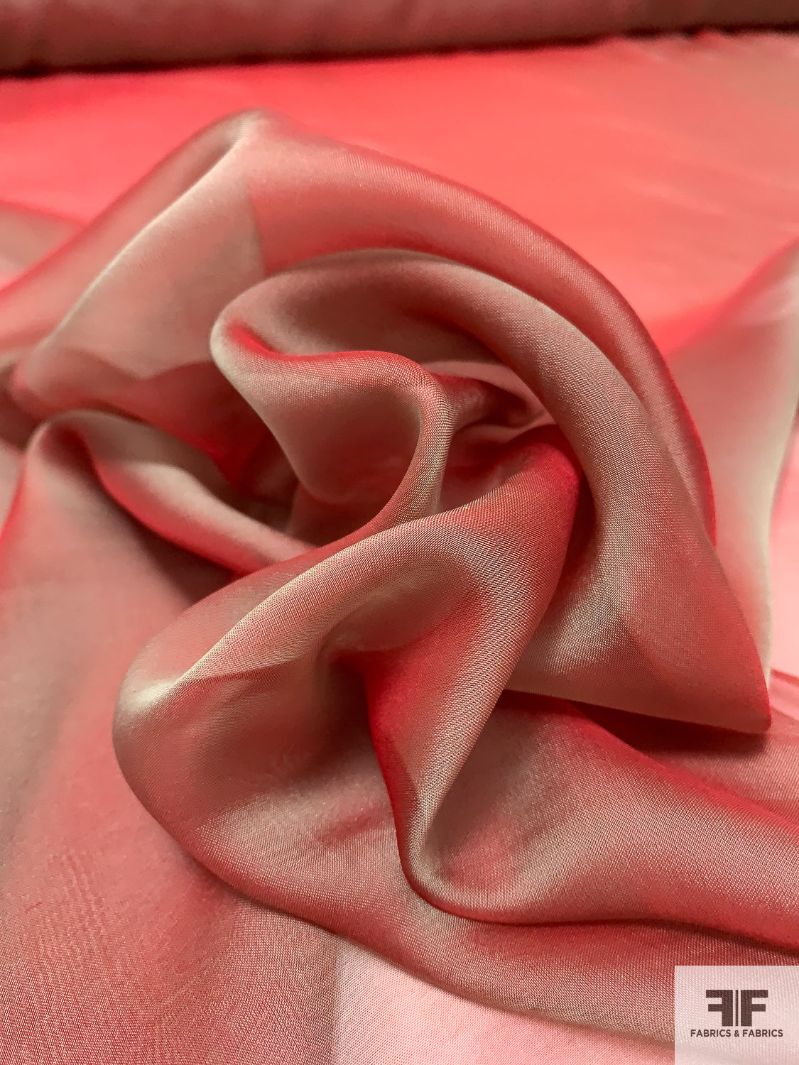 Iridescent Silk Chiffon - Red / Sage  FABRICS & FABRICS – Fabrics & Fabrics