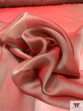 Iridescent Silk Chiffon - Red / Sage