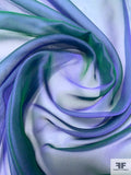 Iridescent Silk Chiffon - Blue / Green