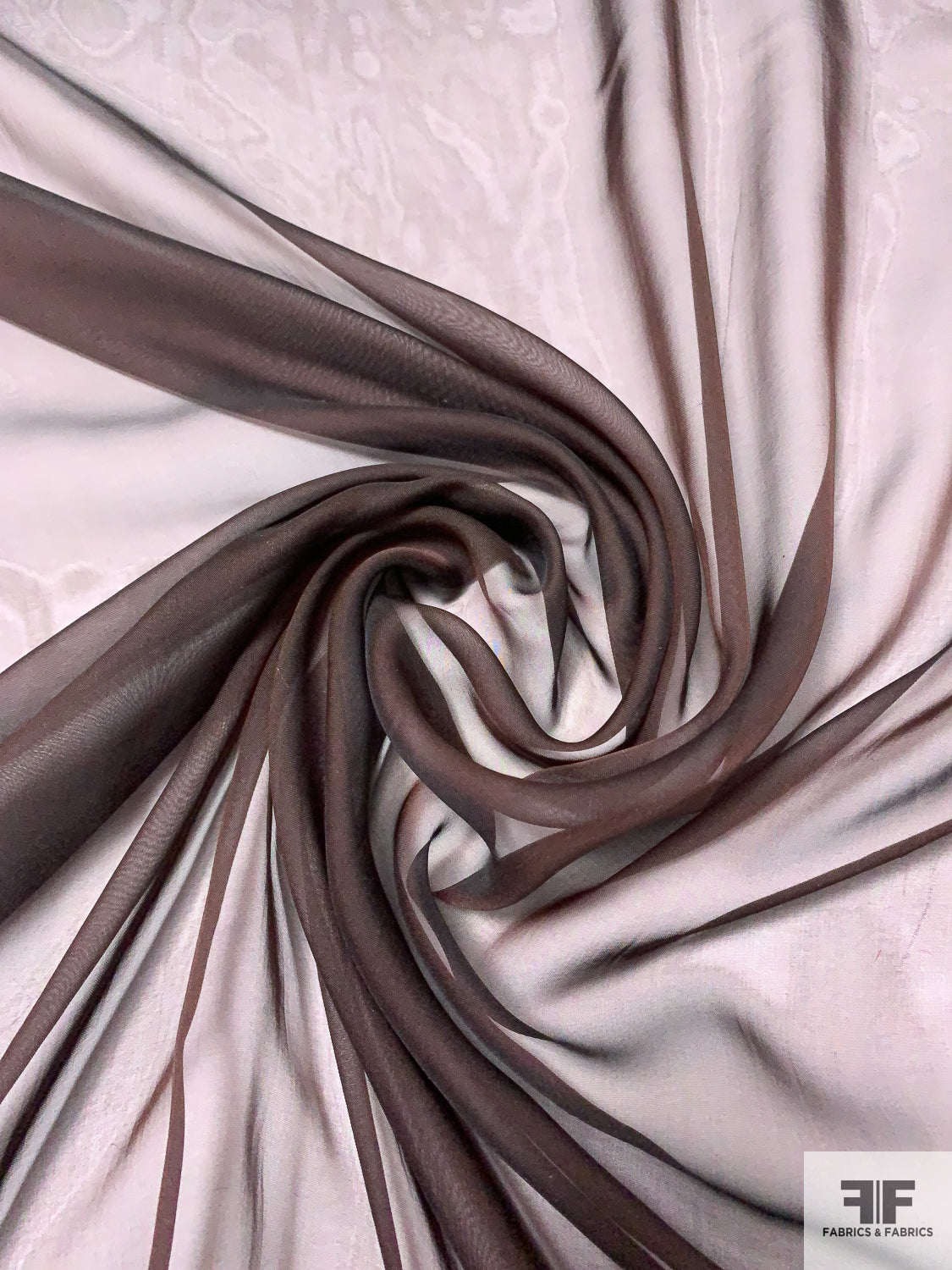 Iridescent Silk Chiffon - Dark Brown