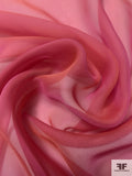 French Iridescent Silk Chiffon - Pink Coral