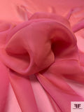 French Iridescent Silk Chiffon - Pink Coral