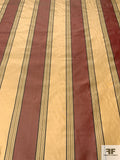 Vertical Striped Yarn-Dyed Silk Taffeta - Antique Rose / Antique Gold / Stone