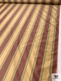 Vertical Striped Yarn-Dyed Silk Taffeta - Antique Rose / Antique Gold / Stone