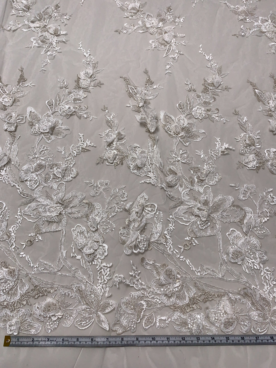 Marchesa Fine Embroidered Bridal Tulle with Metallic Threadwork
