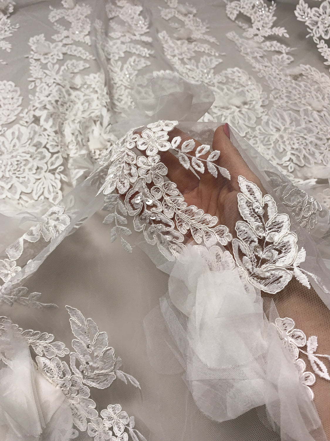 Off White Bridal Lace Fabric, Embroidered Corded Lace, Fancy Lace Fabric,  Luxury Fabric 