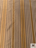 Vertical Striped Yarn-Dyed Silk Taffeta - Antique Gold / Brown / Beige