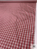 Gingham Plaid Yarn-Dyed Silk Taffeta - Red / Off-White / Dark Eggplant