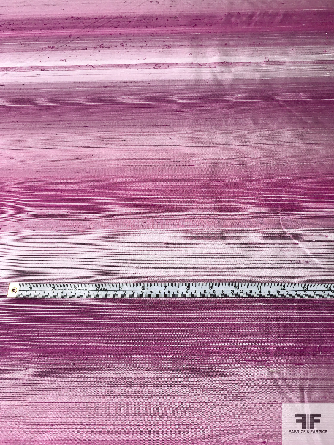 Hazy Horizontal Striped Silk Shantung - Orchid / Pale Pink