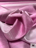 Hazy Horizontal Striped Silk Shantung - Orchid / Pale Pink