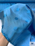 Woven Polka Dots Fine Silk Shantung - Turquoise