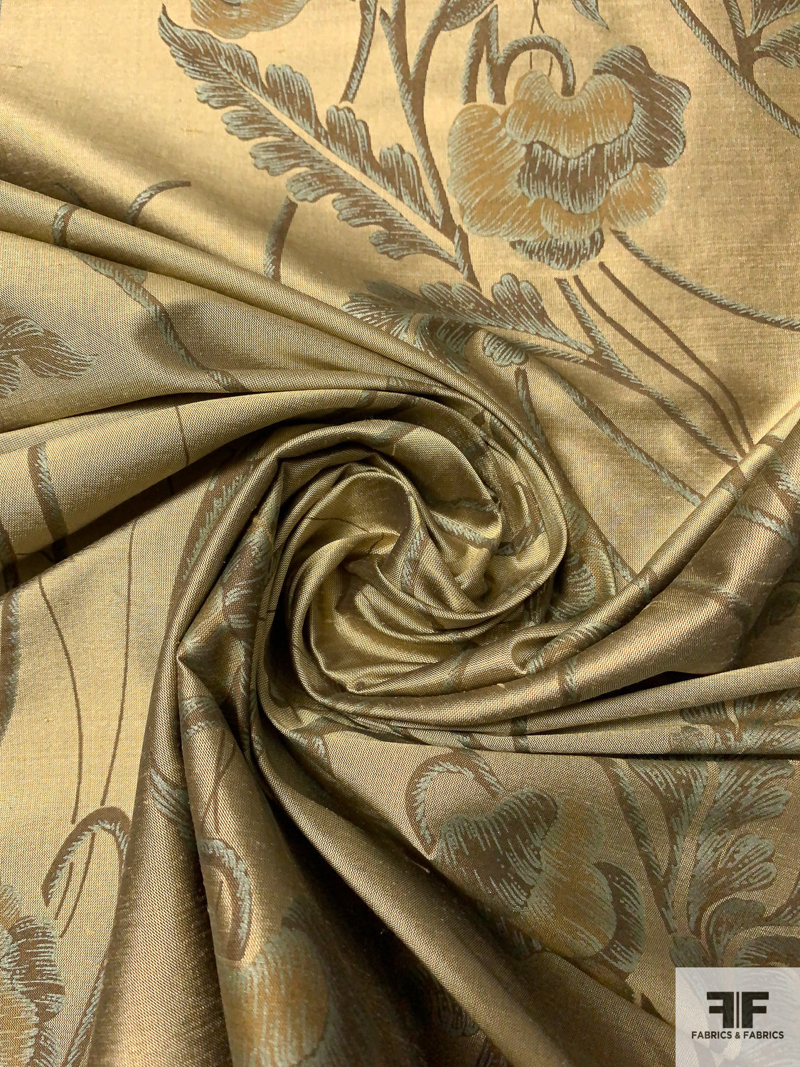 Antique Gold Matelasse Jacquard Fabric by the Yard Drapery and