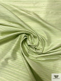 Italian Yarn-Dyed Horizontal Striped Silk Shantung - Shades of Green