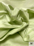 Italian Yarn-Dyed Horizontal Striped Silk Shantung - Shades of Green