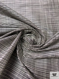 Plaid-Like Web Yarn-Dyed Silk Taffeta - Black / Off-White