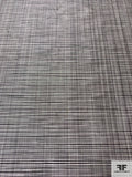 Plaid-Like Web Yarn-Dyed Silk Taffeta - Black / Off-White