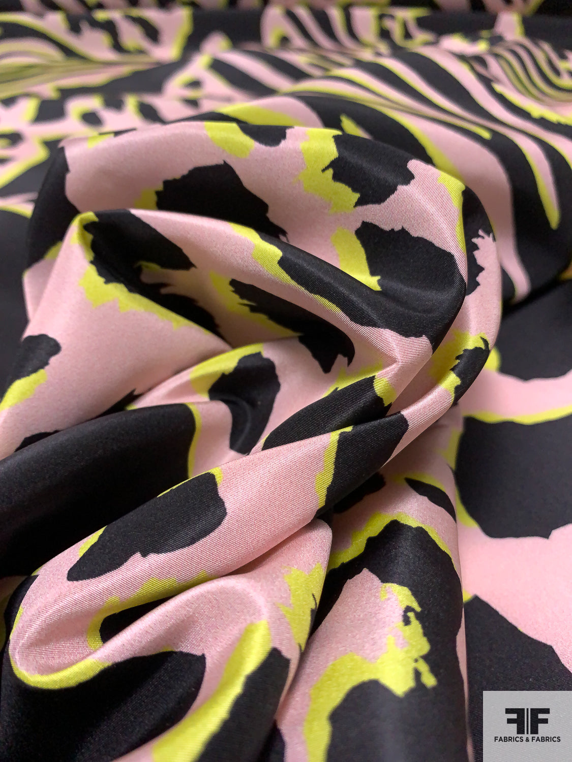 Pink Chartreuse Silk Velvet Fabric