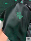 Royal Armor Symbol Jacquard-Weave Polyester Taffeta - Emerald Green / Black
