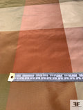 Plaid Yarn-Dyed Silk Taffeta - Dusty Dark Peaches / Olive / Ecru