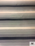 Horizontal Striped Silk Zibeline - Greys / Beige