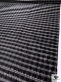 Plaid Silk Dupioni with Lurex Threads - Black / White / Silver