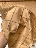 Diamond Grid Stitched Polyester Taffeta - Biscotti Gold