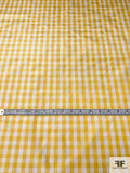 Gingham Check Silk Taffeta - Amber Yellow / Off-White