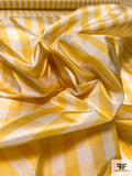 Gingham Check Silk Taffeta - Amber Yellow / Off-White