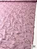Floral Leaf Vine Embroidered Lightweight Polyester Satin - Dusty Pink