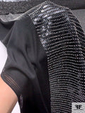 Sequins and Beads on Fused Stretch Netting - Black