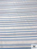 Striped Jacquard Matte Satin - Sky Blue / Light Ivory