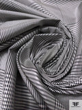 Box Grid Glen Plaid Yarn-Dyed Silk Taffeta - Black / White