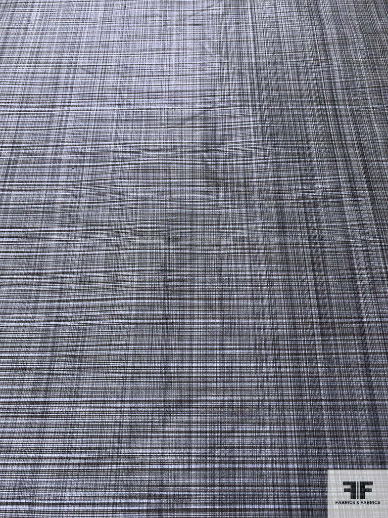 Micro Plaid Yarn-Dyed Silk Taffeta - Periwinkle Blue/Black | FABRICS ...