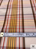 Plaid Yarn-Dyed Polyester Taffeta - Marigold / Red / Brown / Grey