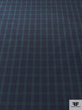Plaid Yarn-Dyed Polyester Taffeta - Navy / Evergreen