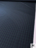 Plaid Yarn-Dyed Polyester Taffeta - Navy / Evergreen