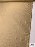 Graphic Woven Taffeta-Like Jacquard Silk Brocade - Muted Gold