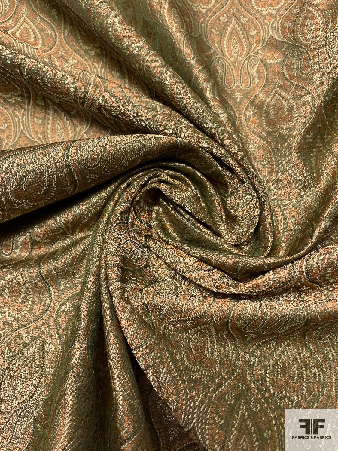 silk brocade dress fabric Red-Beige-Multi Polyester Floral Chinese Brocade Woven Fabric