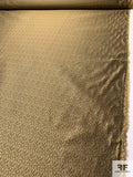 Graphic Woven Taffeta-Like Jacquard Silk Brocade - Antique Gold / Brown