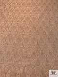 Regal Paisley Woven Jacquard Silk Brocade - Dark Red / Warm Gold / Tan