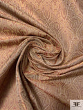 Regal Paisley Woven Jacquard Silk Brocade - Beige / Tan / Muted Red