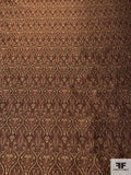 Regal Paisley Woven Jacquard Silk Brocade - Burgundy / Brown / Black / Tan