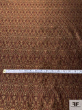 Regal Paisley Woven Jacquard Silk Brocade - Burgundy / Brown / Black / Tan