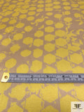 Blotchy Geometric Printed Heavy Stretch Silk Charmeuse - Yellow / Nude